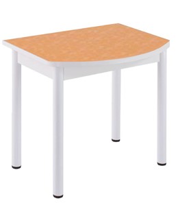 Кухонный пристенный стол НСПГ-02 ПЛ1, цветы манго/белое ЛДСП/36 прямые трубки крашеные белый в Мурманске