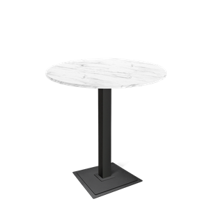 Круглый кухонный стол SHT-TU5-BS2/H110 / SHT-TT 90 ЛДСП (мрамор кристалл/черный) в Мурманске