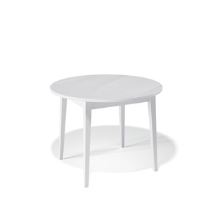 Круглый кухонный стол Kenner 1000M (Белый/Стекло белое сатин) в Мурманске