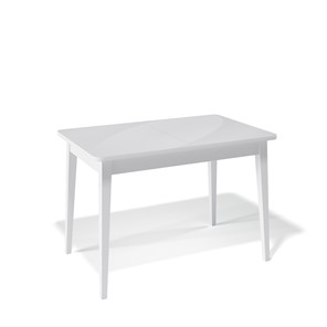 Обеденный раздвижной стол Kenner 1100M (Белый/Стекло белое сатин) в Мурманске
