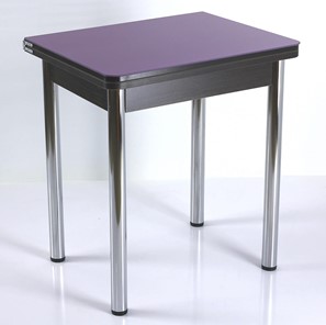 Кухонный пристенный стол СПА-02 СТ2, венге ЛДСП/стекло фиолетовый/39 прямые трубки хром в Мурманске