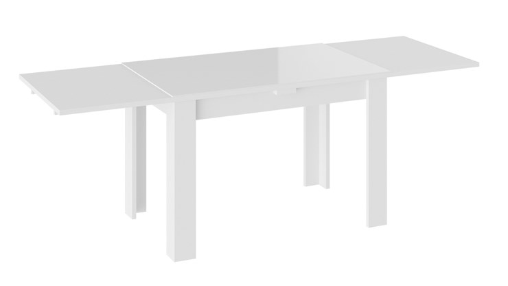 Кухонный раздвижной стол Норман тип 1, цвет Белый/Стекло белый глянец в Мурманске - изображение 1