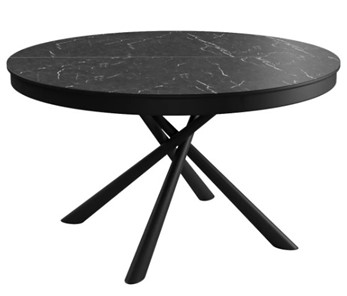 Керамический кухонный стол DikLine KR120 мрамор черный Калаката/опоры черные в Мурманске