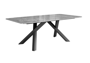 Кухонный  стол DikLine KS220 керамика Monsoon (серый глянец JA688) / опоры черные в Мурманске