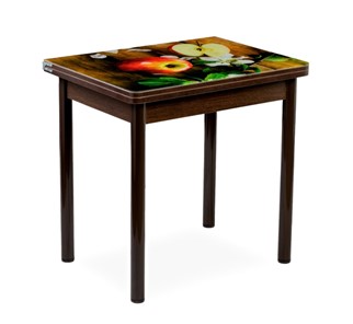 Кухонный пристенный стол СПА-01 СТФ, венге/фотопечать дерево/опоры прямые коричневые в Мурманске