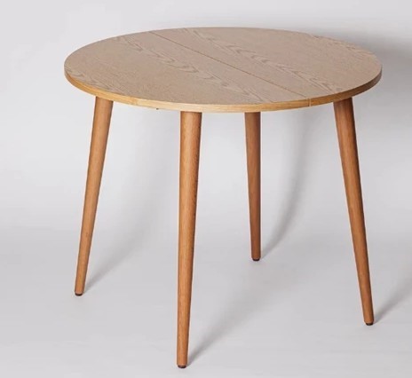 Кухонный стол круглый Шпон Дуба 677 С д. 100 см МДФ в Мурманске - изображение