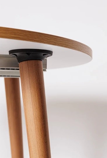 Кухонный стол круглый Шпон Дуба 677 С д. 100 см МДФ в Мурманске - изображение 4