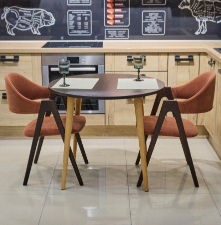 Кухонный стол круглый Венге 90*90 см ЛДСП в Мурманске - изображение 7