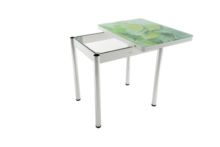 Кухонный стол раздвижной Бари дерево №8 (стекло молочное/венге) в Мурманске - изображение 2