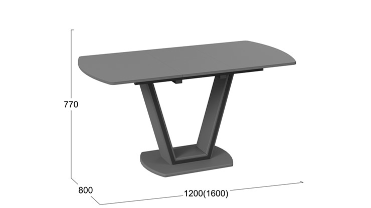 Стол раздвижной Дели Тип 2 (Серый софт, Стекло матовое серое) в Мурманске - изображение 2