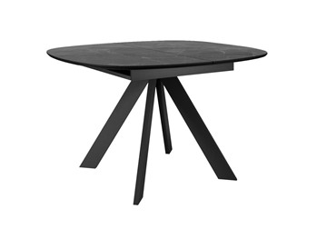 Обеденный раздвижной стол DikLine BK100 Керамика Черный мрамор/подстолье черное/опоры черные в Мурманске