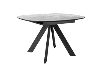 Стол обеденный раскладной DikLine BK100 Керамика Серый мрамор/подстолье черное/опоры черные в Мурманске