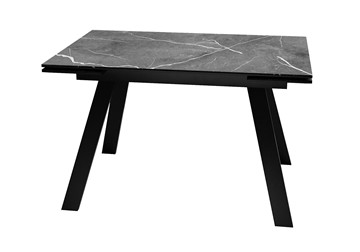 Кухонный стол раскладной DikLine DKL140 Керамика Черный мрамор/опоры черные (2 уп.) в Мурманске