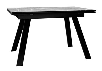 Керамический обеденный стол DikLine DKL140 Керамика Серый мрамор/опоры черные (2 уп.) в Мурманске