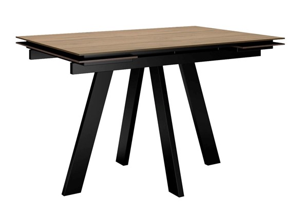 Обеденный раздвижной стол DikLine DM120 Дуб галифакс / опоры черные в Мурманске - изображение