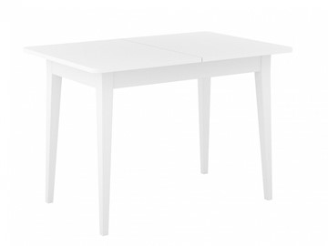 Кухонный раскладной стол Dikline M110 Белый/стекло белое сатин/ножки MM белые в Мурманске