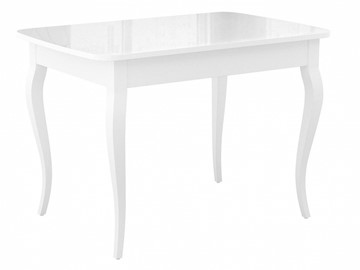 Кухонный раскладной стол Dikline M120 Белый/стекло белое глянец/ножки MC белые в Мурманске - предосмотр