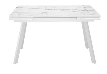 Керамический обеденный стол DikLine SKA125 Керамика Белый мрамор/подстолье белое/опоры белые (2 уп.) в Мурманске