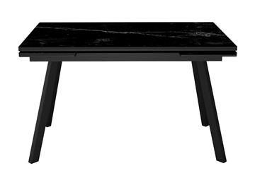 Стол обеденный раскладной DikLine SKA125 Керамика Черный мрамор/подстолье черное/опоры черные (2 уп.) в Мурманске
