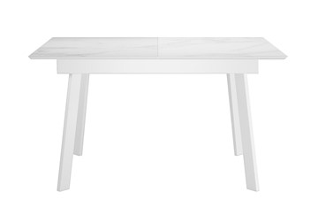 Керамический кухонный стол DikLine SKH125 Керамика Белый мрамор/подстолье белое/опоры белые (2 уп.) в Мурманске