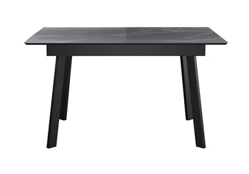 Обеденный раздвижной стол DikLine SKH125 Керамика Серый мрамор/подстолье черное/опоры черные (2 уп.) в Мурманске