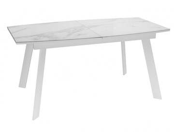 Раскладной стол Dikline XLS160 мрамор белый глянец/ножки белые в Мурманске