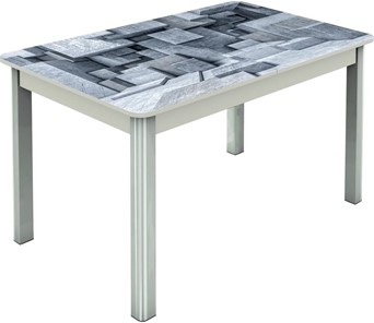 Кухонный стол раскладной Гамбург исп.1 ноги метал. крашеные №23, Фотопечать (Текстура №74) в Мурманске