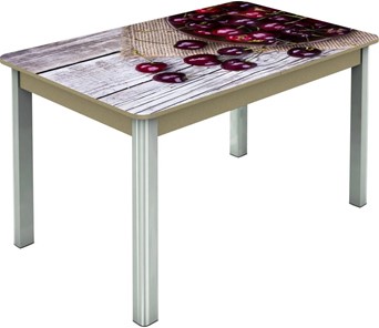 Обеденный раздвижной стол Гамбург исп.2 ноги метал. крашеные №23, Фотопечать (Фрукты №29) в Мурманске