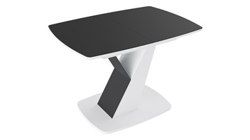 Раздвижной стол Гарда тип 1, цвет Белый/Стекло матовое черный графит в Мурманске