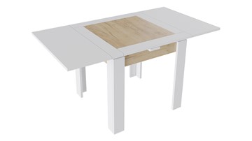 Кухонный раскладной стол Хьюстон тип 3 (Белый/Дуб Крафт золотой) в Мурманске - предосмотр 1