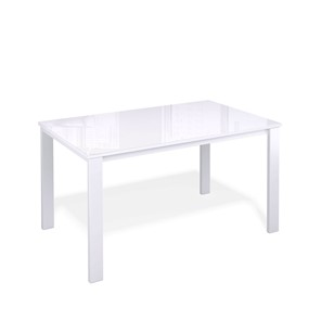Обеденный раздвижной стол Kenner LL1200 белый/стекло белое глянец в Мурманске