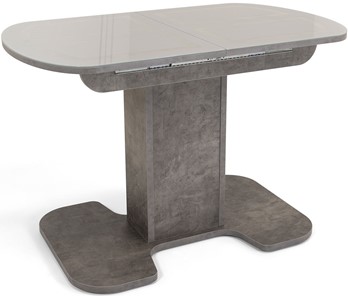 Кухонный раскладной стол Киото-1 (ноги серый камень, серебро/серый камень) в Мурманске