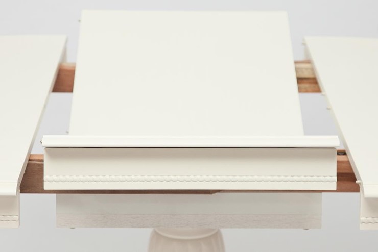 Кухонный раздвижной стол LEONARDO (Леонардо) Dia 107+46x76 pure white (402) арт.13546 в Мурманске - изображение 2