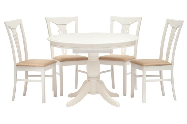 Кухонный раздвижной стол LEONARDO (Леонардо) Dia 107+46x76 pure white (402) арт.13546 в Мурманске - изображение 3