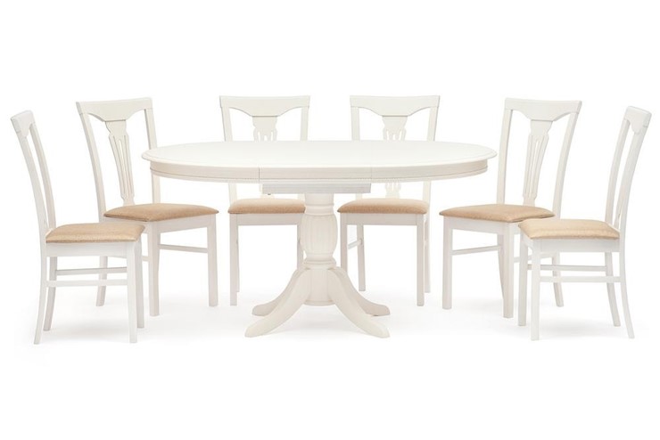 Кухонный раздвижной стол LEONARDO (Леонардо) Dia 107+46x76 pure white (402) арт.13546 в Мурманске - изображение 5