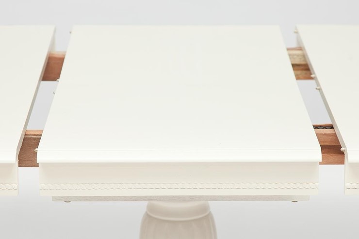 Кухонный раздвижной стол LEONARDO (Леонардо) Dia 107+46x76 pure white (402) арт.13546 в Мурманске - изображение 7