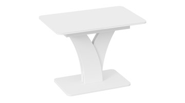 Кухонный стол раздвижной Люксембург тип 2 (Белый/Стекло белое матовое) в Мурманске