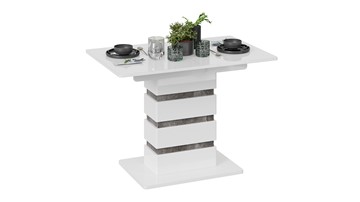 Кухонный раскладной стол Мадейра тип 1 (Белый глянец/Ателье темный) в Мурманске