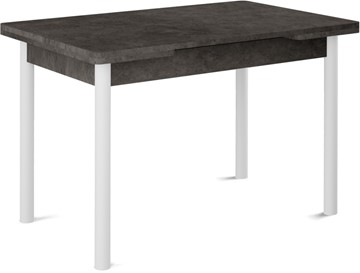 Кухонный раскладной стол Милан-1 EVO, ноги металлические белые, серый камень в Мурманске