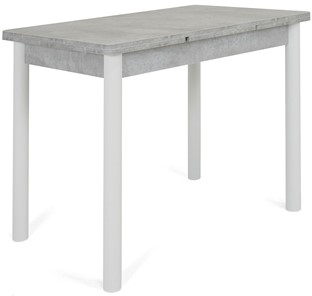 Кухонный раскладной стол Милан-1 EVO, ноги металлические белые, светлый цемент в Мурманске