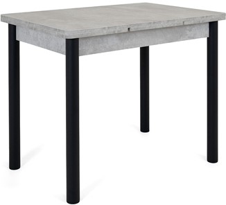 Кухонный стол раздвижной Милан-1 EVO, ноги металлические черные, светлый цемент в Мурманске