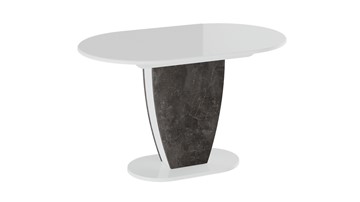 Овальный кухонный стол Монреаль тип 1 (Белый глянец/Моод темный) в Мурманске