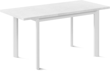 Кухонный стол раздвижной Нагано-1L (ноги металлические белые, белый цемент) в Мурманске - предосмотр 1