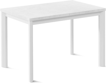 Кухонный стол раздвижной Кубика Нагано-1L (ноги металлические белые, белый цемент) в Мурманске