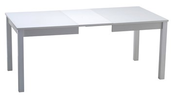 Кухонный раздвижной стол Нагано-2 стекло белое opti (хром-лак) в Мурманске - предосмотр 1