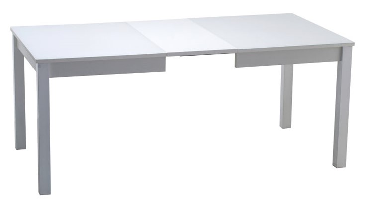 Кухонный раздвижной стол Нагано-2 стекло белое opti (хром-лак) в Мурманске - изображение 1