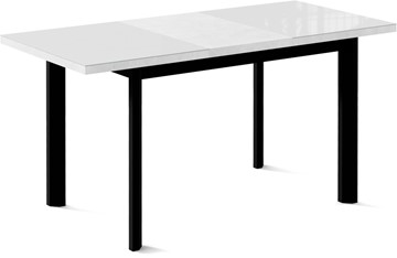 Раздвижной стол Нагано-2G (ноги черные, стекло cristal/белый цемент) в Мурманске - предосмотр 1