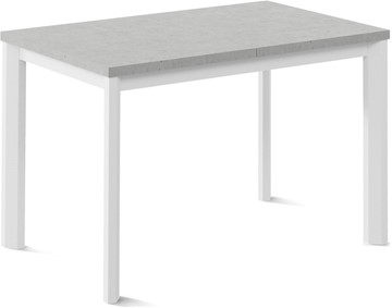 Кухонный стол раздвижной Нагано-2L (ноги металлические белые, светлый цемент) в Мурманске
