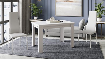 Кухонный раздвижной стол Норман тип 1, цвет Белый/Стекло белый глянец в Мурманске - предосмотр 3