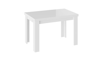 Кухонный раздвижной стол Норман тип 1, цвет Белый/Стекло белый глянец в Мурманске - предосмотр